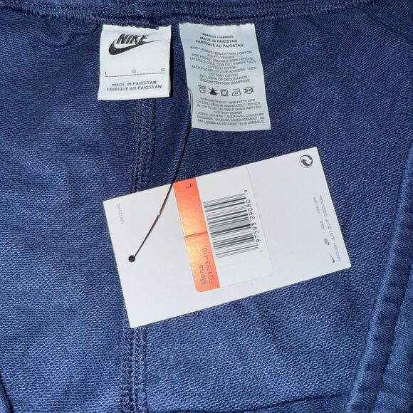 Nike Men’s Sweat Shorts Size L – Navy Blue, Embroidered Logo, NWT - Picture 6 of 8